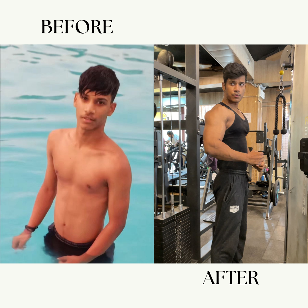 Tanshik before and after MeriDiet muscle gain diet plan – gained 8 kg in 3 months