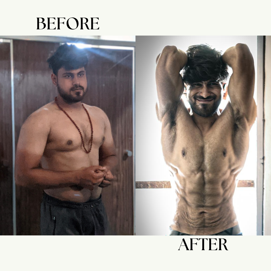Gourav before and after MeriDiet diet plan – lost 20 kg in 2 years