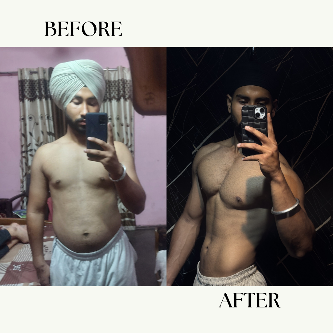Anmol before and after MeriDiet weight loss plan – lost 5 kg in 3 months
