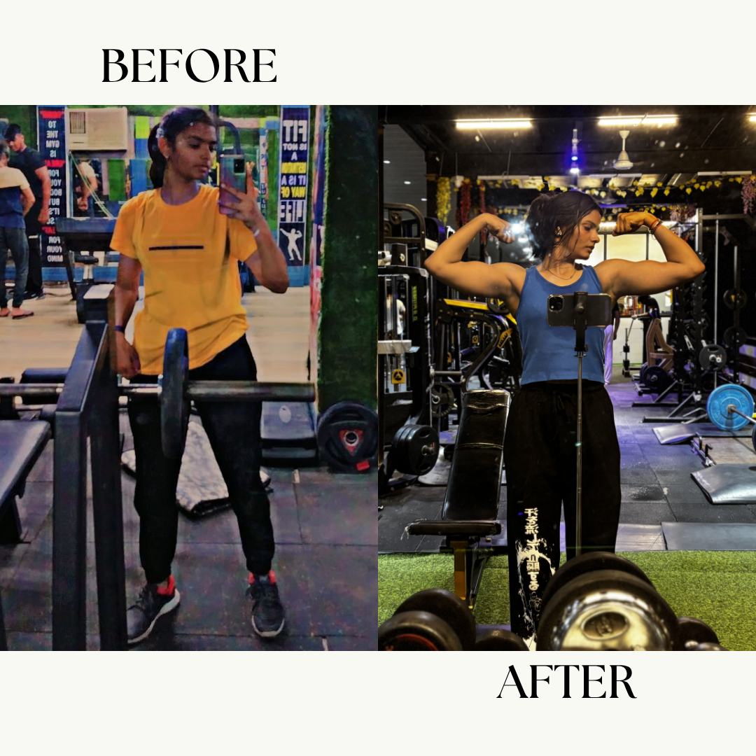 Priya before and after MeriDiet muscle gain diet plan – gained 5 kg in 2 months